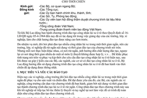 Thông tư 09-LĐ/TT hướng dẫn chương trình đào tạo lái xe ô tô đã ban hành cho thời chiến