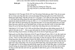 Thông tư liên bộ 02-LB/TC-NH cấm chỉ quan hệ vay mượn, tạm ứng, bán chịu trả nợ giữa tổ chức kinh tế không qua ngân hàng