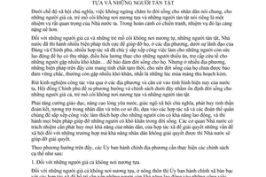 Thông tư 202-CP chính sách người già cả, trẻ mồ côi không nơi nương tựa người tàn tật