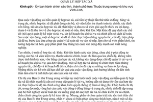 Thông tư liên bộ 029-CV/LB hướng dẫn cải tiến quản lý tài vụ trong vận động cải tiến quản lý hợp tác xã