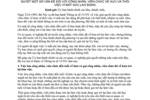 Thông tư 03-NV giải quyết công nhân, viên chức về hưu thôi việc mất sức lao động hướng dẫn Thông tư 13-NV