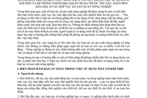 Thông tư liên bộ 04-TT/LB biện pháp ngăn ngừa tai nạn sử dụng cơ khí nhỏ đề phòng nhiễm độc sử dụng trừ sâu phân bón hóa học hợp tác xã nông nghiệp