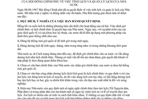 Thông tư 01-VLĐC giải thích hướng dẫn Quyết định 121-CP tính lịch quản lý lịch nhà nước