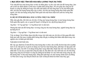 Thông tư 815-TCTK/NN hệ số tính đổi hoa màu lương thực ra thóc