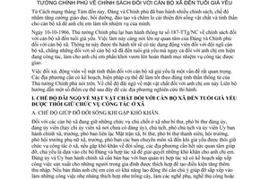 Thông tư liên bộ 22-TT/LB chính sách cán bộ xã đến tuổi già yếu