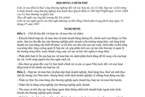 Nghị định số 50-CP chế độ thu hợp tác xã mua bán xã