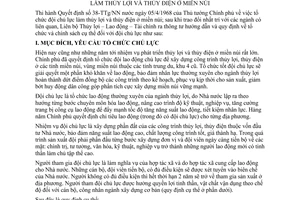 Thông tư liên bộ 17-TT/LB hướng dẫn quy định tổ chức chính sách đội chủ lực thủy lợi thủy điện miền núi