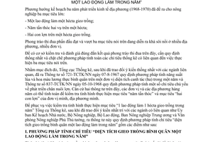 Thông tư 838-TCTK/NN quy định phương pháp tính chỉ tiêu diện tích gieo trồng bình quân lao động làm trong năm