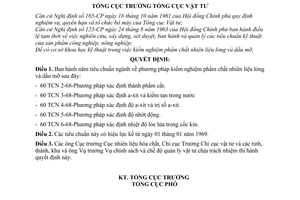 Quyết định 372-TVT/QĐ 5 tiêu chuẩn ngành
