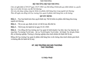 Quyết định 06-NT  thể lệ kiểm tra phẩm chất hàng hóa trong ngành nội thương