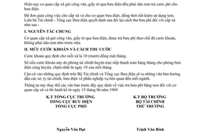 Thông tư liên bộ 04-TT/LB quy định thu cước khoán công văn giấy tờ cấp xã gửi đi