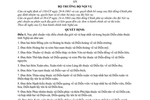 Quyết định268-NV phê chuẩn việc điều chỉnh địa giới xã  hợp nhất xã thuộc tỉnh Nghệ-an