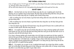 Quyết định 60-TTg/TN giá bán buôn vật tư kỹ thuật cho công nghiệp địa phương