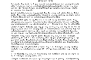 Quyết định 119-CP biện pháp bảo đảm thời gian lao động của công nhân, viên chức Nhà nước