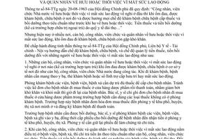 Thông tư liên bộ 25-TT/LB chế độ khám bệnh chữa bệnh cán bộ công nhân viên chức quân nhân về hưu hoặc thôi việc mất sức lao động