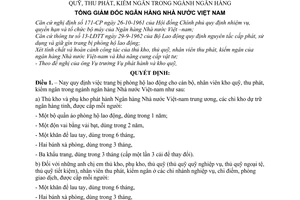 Quyết định 53-QĐ  trang bị phòng hộ lao động cho cán bộ, nhân viên kho quỹ, thu phát, kiểm ngân trong ngành ngân hàng