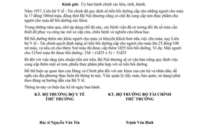 Thông tư liên bộ 38-TT/LB tăng tiền bồi dưỡng người cho máu