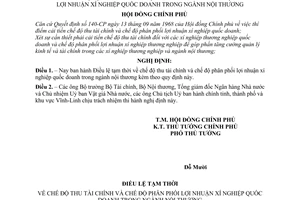 Nghị định 235-CP điều lệ tạm thời về chế độ thu tài chính và chế độ phân phối lợi nhuận xí nghiệp quốc doanh trong ngành nội thương