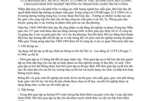 Thông tư 38/TT hướng dẫn xếp lương giáo viên tốt nghiệp trường sư phạm mẫu giáo trung ương