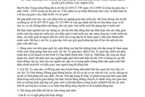 Chỉ thị 39-CT giải quyết phương tiện giao thông thầy giáo miền xuôi công tác miền núi