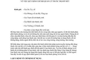 Thông tư 40-BYT/TT quy định quản lý thuốc trị sốt rét