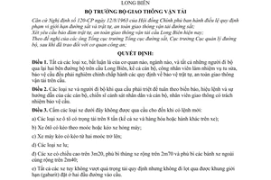 Quyết định 700-QĐ  quy định  trật tự, an toàn giao thông trên cầu Long Biên