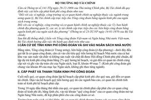 Thông tư 76-TC/HCVX cải tiến cấp phát kinh phí công đoàn