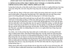 Nghị quyết 84-CP chính sách ổn định nghĩa vụ lương thực và phân phối lương thực