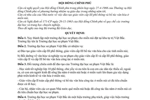 Quyết định 97-CP mở Trường đại học sư phạm miền núi