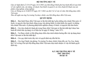 Quyết định 1008-BYT/QĐ  Dược điển Việt-nam in lần thứ nhất tập I