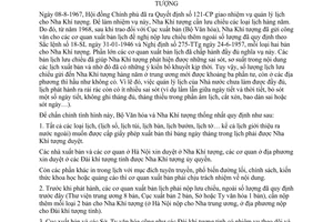 Thông tư liên bộ 88-TT/LB chế độ xuất bản nộp lưu chiểu lịch cho Nha Khí tượng