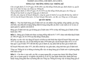 Quyết định 02-TCTK/QĐ bảng giá cố định mới sản phẩm công nghiệp, nông nghiệp, gia công, chế biến, sửa chữa