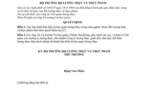 Quyết định 60-LTTP/QĐ  Điều lệ bảo quản lương thực