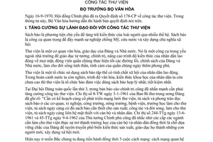 Thông tư 30-VH/TT công tác thư viện hướng dẫn Quyết định 178-CP