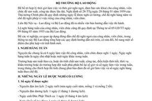 Thông tư 05-LĐ/TT hướng dẫn chế độ nghỉ ngơi công nhân, viên chức