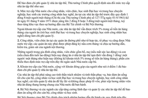 Chỉ thị 2546-VP7 sửa đổi mức trợ cấp nhà ăn tập thể