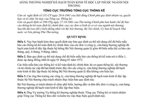 Quyết định 212-TCTK/PPCĐ nội dung chế độ biểu mẫu, báo cáo thống kê kế toán định kỳ chính thức của các đơn vị công ty,cửa hàng thương nghiệp