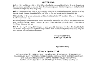 Quyết định 236-PPCĐ/TK biểu mẫu báo cáo thống kê thiệt hại về lũ, lụt