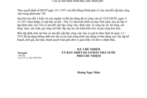 Công văn 182-UB/KTXD tái bản 4 tập định mức lao động