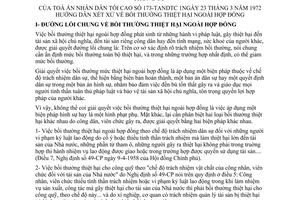 Thông tư 173-TANDTC xét xử bồi thường thiệt hại ngoài hợp đồng