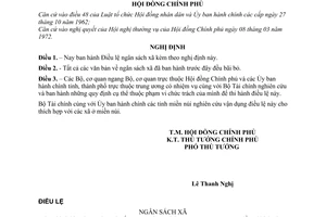 Nghị định 64-CP Điều lệ ngân sách xã