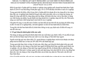 Thông tư 88-CP sửa đổi Nghị định số 236-CP Điều lệ tạm thời quy định cụ thể phân phối lợi nhuận trích lập 3 quỹ