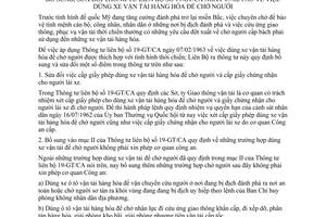 Thông tư liên bộ 97-TT/LB dùng xe vận tải hàng hóa chở người sửa đổi Thông tư liên bộ số 19-GT/CA