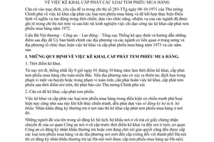 Thông tư liên bộ 20-TT/LB kê khai cấp phát tem phiếu mua hàng