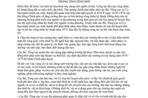 Chỉ thị 84-TTg đẩy mạnh công tác đào tạo, bổ túc công nhân kỹ thuật tình hình mới