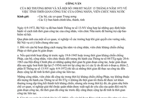 Công văn 1908/HT tính thời gian công tác của công nhân, viên chức Nhà nước