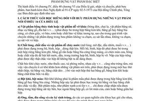 Thông tư 2 cách thức gói bọc riêng xử lý riêng bưu phẩm đựng vật phẩm đặc biệt