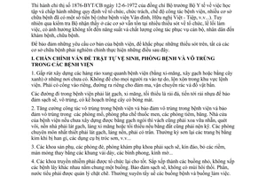 Chỉ thị 06-BYT/TT chấn chỉnh công tác bệnh viện