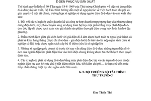 Thông tư 05-TC/CN/XD hướng dẫn hạch toán chi phí sử dụng nguồn điện đi-ê-den phục vụ sản xuất