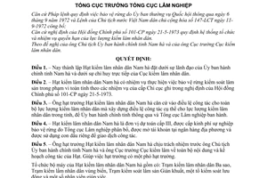 Quyết định 419-QĐ thành lập Hạt kiểm lâm nhân dân Nam hà